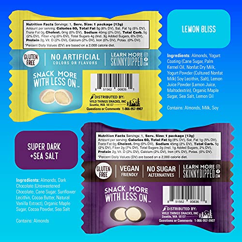 Skinnydipped Snack Attack Minis Almond Variety Pack, Healthy Sna