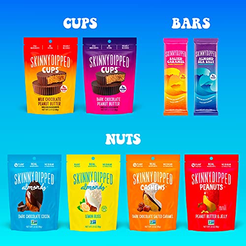 Skinnydipped Snack Attack Minis Almond Variety Pack, Healthy Sna