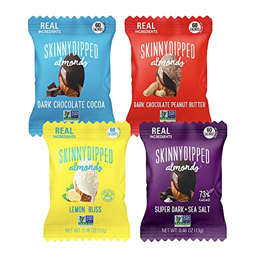 Skinnydipped Snack Attack Minis Almond Variety Pack, Healthy Sna