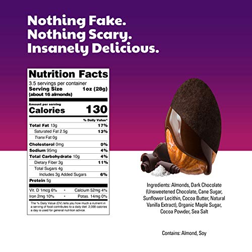 Skinnydipped Superdark + Sea Salt Chocolate Covered Almonds, 3.5