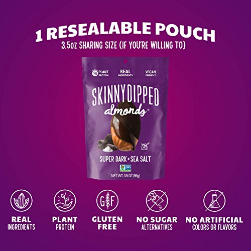 Skinnydipped Superdark + Sea Salt Chocolate Covered Almonds, 3.5