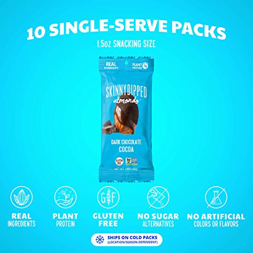 Skinnydipped Dark Chocolate Cocoa Covered Almonds, 1.5 Oz Bag, 1