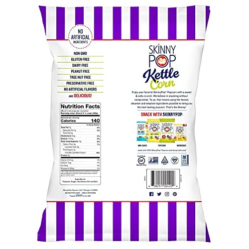 Skinny Pop Popcorn Sweet and Salty Kettle .8 oz 10 Pack