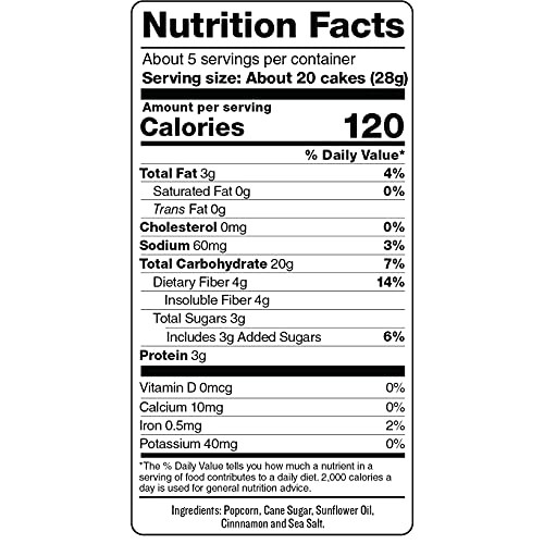 Skinnypop Cinnamon &Amp; Sugar Popcorn Cakes, Healthy Snacks, 5Oz Gr