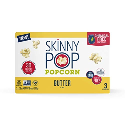 Skinnypop Microwave Butter Popcorn Bags, Healthy Snacks, 2.3Oz M