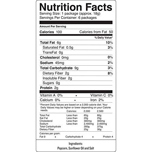 Skinnypop Original Popped Popcorn, 100 Calorie Bags, Vegan, Glut