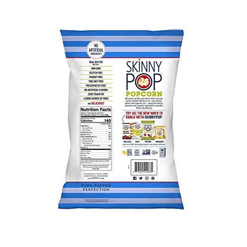 Skinnypop Original Popped Popcorn, Individual Bags, Gluten Free