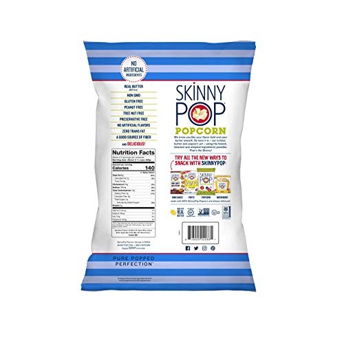 Skinnypop Original Popped Popcorn, Individual Bags, Gluten Free