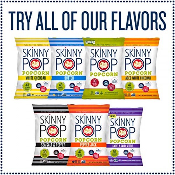 Skinnypop Original Popped Popcorn, Individual Bags, Gluten Free