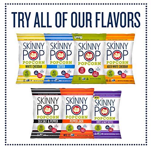 Skinnypop Popped Popcorn Variety Original &Amp; White Cheddar, Ind