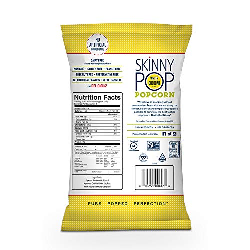 Skinnypop Popped White Cheddar Popcorn, Individual Bags, Healthy