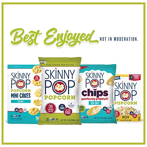 Skinnypop Sea Salt Popcorn Cakes, 4Ct, 5Oz Grocery Size Bags, Sk