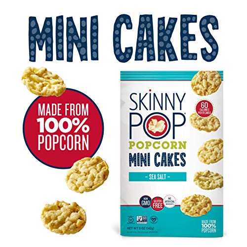 Skinnypop Sea Salt Popcorn Cakes, 4Ct, 5Oz Grocery Size Bags, Sk