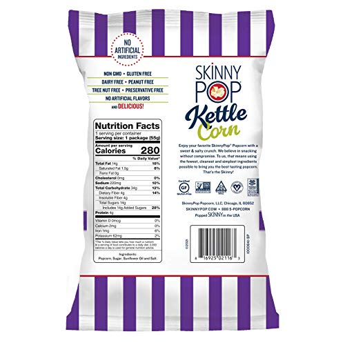 Skinnypop Sweet &Amp; Salty Kettle Popcorn, 12Ct, 1.9Oz Individual S