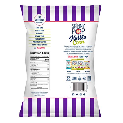 SkinnyPop Sweet & Salty Kettle Popcorn, Gluten Free, Non-GMO, He...