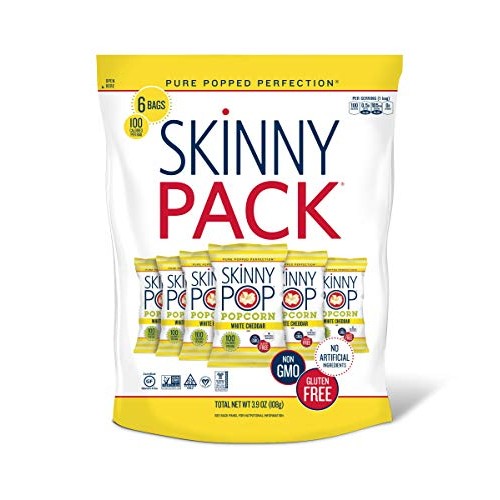 Skinnypop White Cheddar Popped Popcorn, 100 Calorie Bags, Indivi