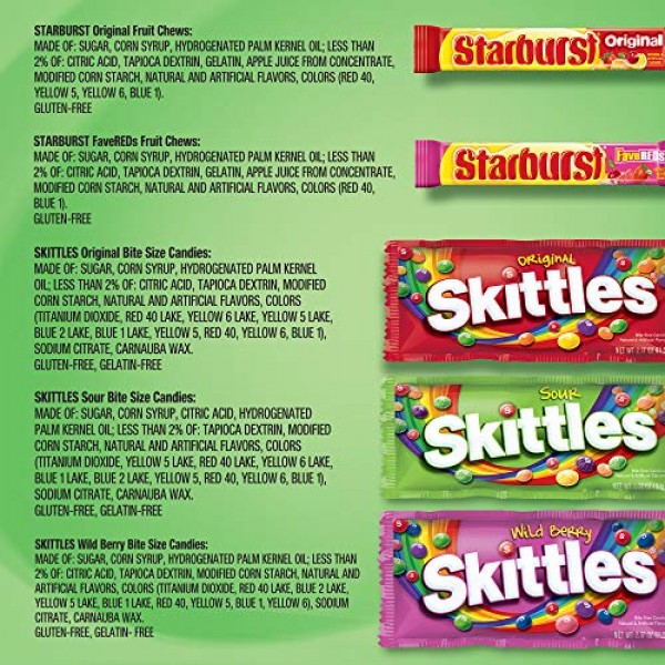 Skittles & Starburst Full Size Candy Variety Mix, Great For East...