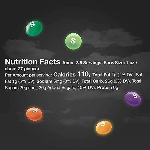 Skittles Shriekers Sour Chewy Halloween Candy Share Size Bag, 3.6Oz