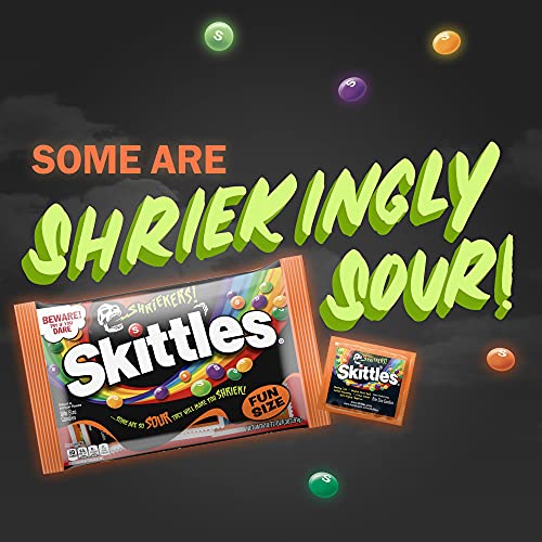 Skittles Shriekers Sour Fun Size Chewy Halloween Candy, 10.72Oz