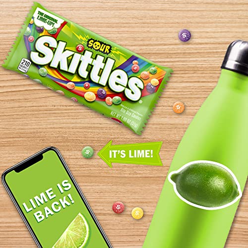 Skittles Sour Chewy Candy Bulk Pack, 1.8 Oz 24 Full Size Packs