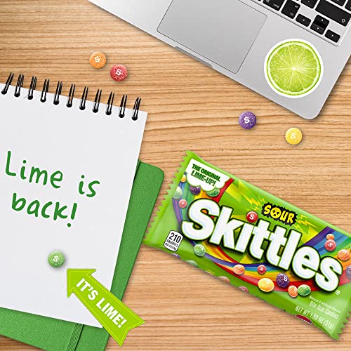 Skittles Sour Chewy Candy Bulk Pack, 1.8 Oz 24 Full Size Packs