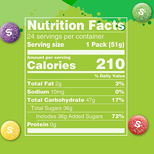 Skittles Sour Chewy Candy Bulk Pack, 1.8 Oz 24 Full Size Packs