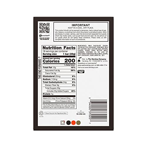 Skor Chocolate Candy Bar With Buttered Toffee, 1.4 Ounce Pack O