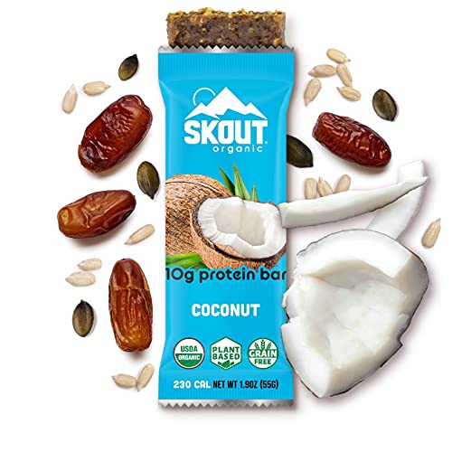 Skout Organic Plant-Based Protein Bars Coconut 12 Pack – 10G P