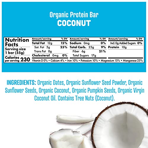 Skout Organic Plant-Based Protein Bars Coconut 12 Pack – 10G P