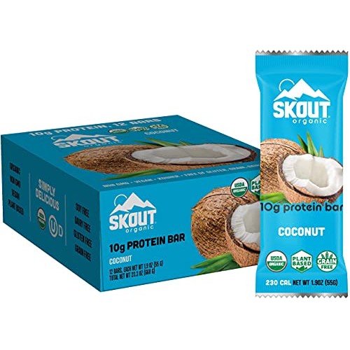 Skout Organic Plant-Based Protein Bars Coconut 12 Pack – 10G P