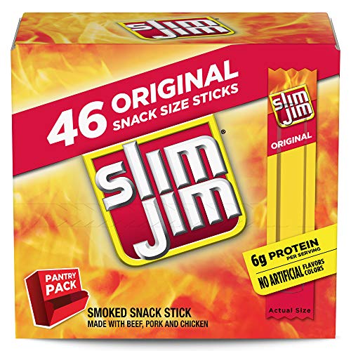 Slim Jim Smoked Snack Stick Pantry Pack, Original, 0.28 Oz Stick