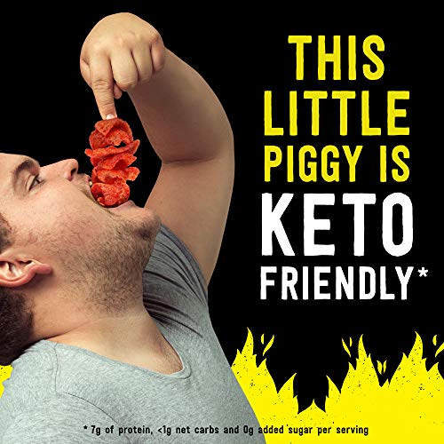 Slim Jim Pork Rinds Squealin Hot Fried Snacks, Keto Friendly, 2