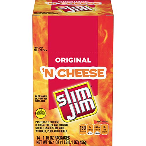Slim Jim Cheese Original, 1.15 Oz Pack Of 14