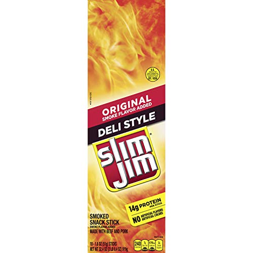 Slim Jim Deli Stick Original, Packed With Protein, 1.8-Ounce, 18