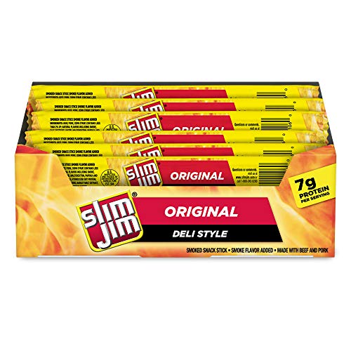 Slim Jim Deli Style Meat Sticks, Original Flavor, 0.8 Oz. 24-Count
