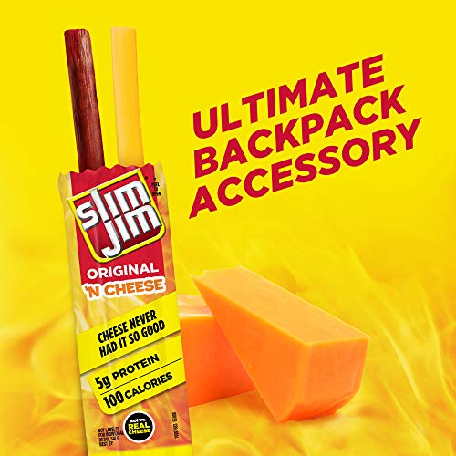 Slim Jim Original N Cheese Smoked Meat Stick, Easy, On-the-Go S...