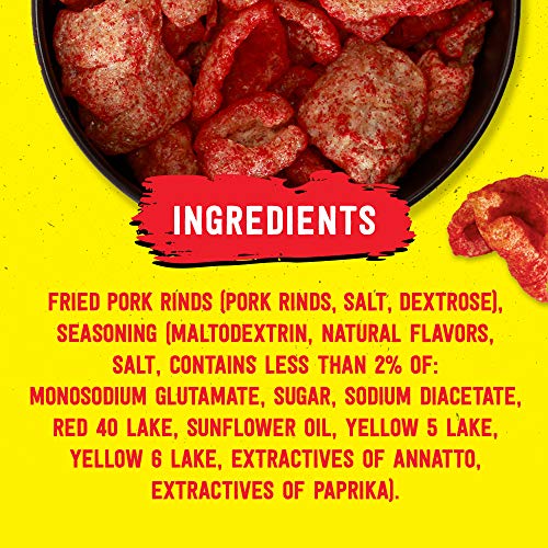 Slim Jim Pork Rinds Squealin Hot Fried Snacks, Keto Friendly, 2