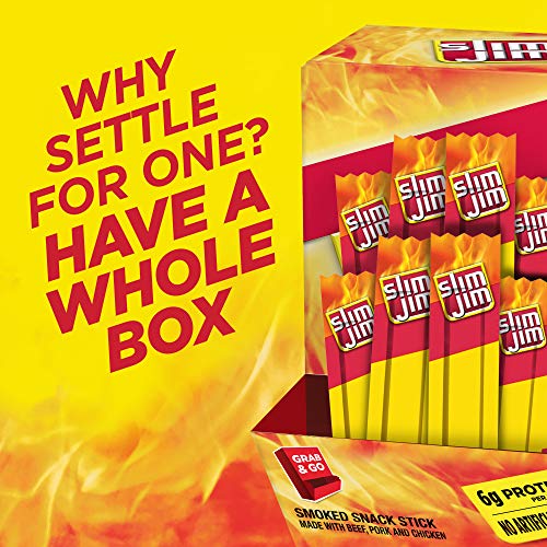 Slim Jim Snack-Sized Smoked Meat Sticks, Original Flavor, Keto F