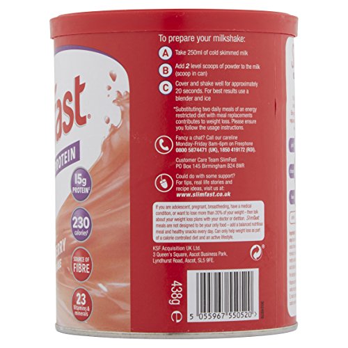 Slim-Fast Summer Strawberry Flavour Milkshake Powder - 12 Servin Slim-Fast Summer Strawberry Flavour Milkshake Powder - 12 Servin