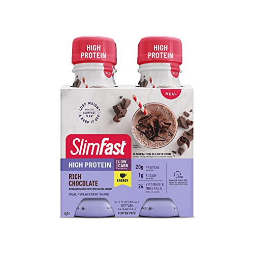 SlimFast Advanced Energy High Protein Meal Replacement Shake, Ri...