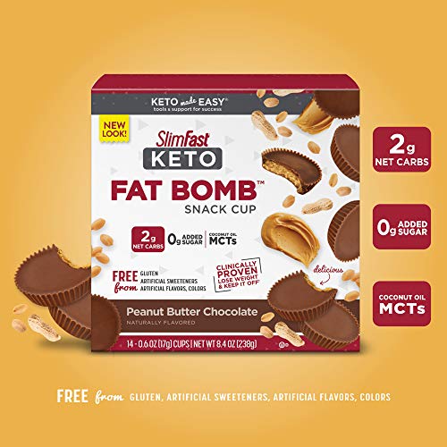 Slimfast Keto Fat Bomb Snacks, Peanut Butter Cup, Each 14 Count Slimfast Keto Fat Bomb Snacks, Peanut Butter Cup, Each 14 Count