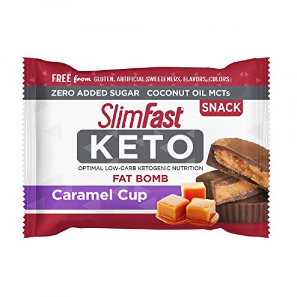 Slimfast Keto Fat Bomb Snacks - Caramel Cup - 17 Grams - 14 Coun