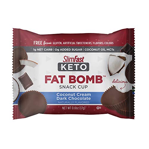Slimfast Keto Fat Bomb Snacks - Coconut Cream Dark Chocolate - 1
