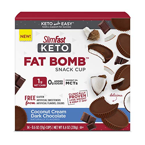Slimfast Keto Fat Bomb Snacks - Coconut Cream Dark Chocolate - 1
