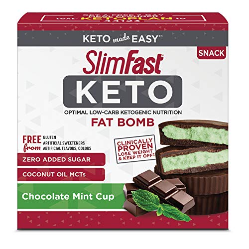 Slimfast Keto Fat Bomb Snacks, Mint Cup, 17 Grams, 14 Count Box