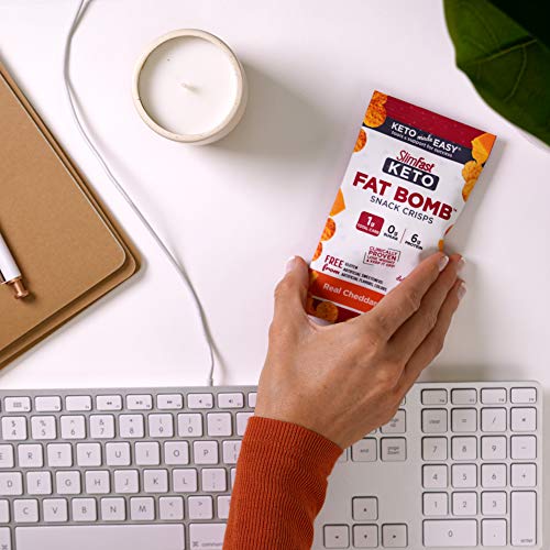 Slimfast Keto Fat Bomb Snacks, Real Cheddar Cheese Crisps, 6 Count