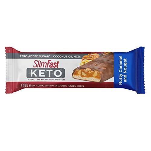 Slimfast Keto Meal Replacement Bar, Nutty Caramel &Amp; Nougat, 8.5 Oz