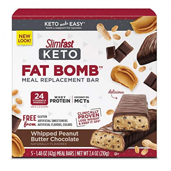 Slimfast Keto Meal Replacement Bar - Whipped Peanut Butter Choco
