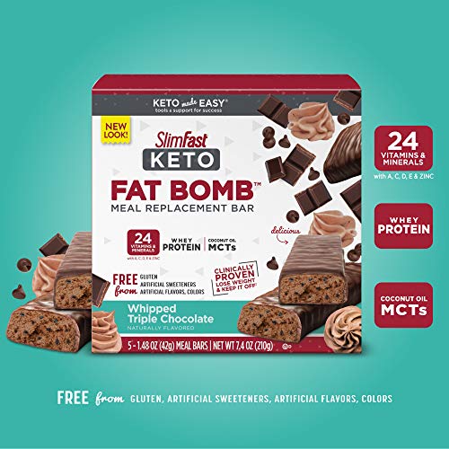 Slimfast Keto Meal Replacement Bar, Whipped Triple Pantry Friend