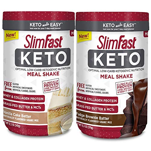 Slimfast Keto Meal Replacement Powder Fudge Brownie Batter Canis